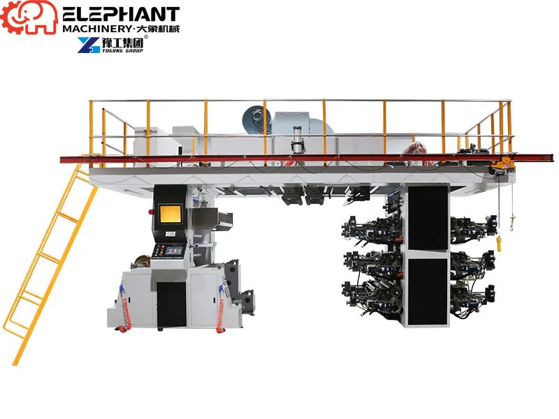Multi-color Stack Type Flexographic Press Precise Positioning For High Demand Packaging Printing