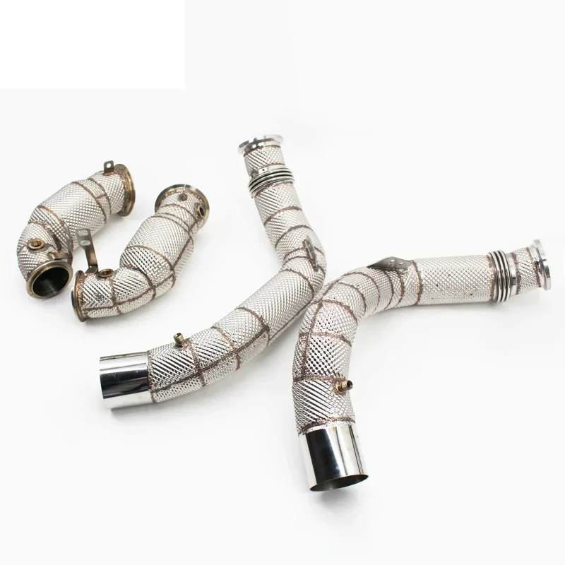 

Section High flow Pipes branch downpipe Exhaust Pipe with for/X6M 4.4TT V8