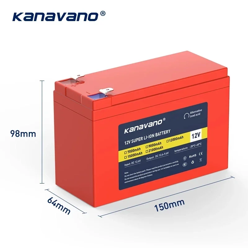 Imagem -02 - Bateria Recarregável do Li-íon do Lítio para Crianças Carros Elétricos Pulverizador do Brinquedo Controle de Acesso da Escala 12v 7ah 9ah 12ah 15ah 21ah