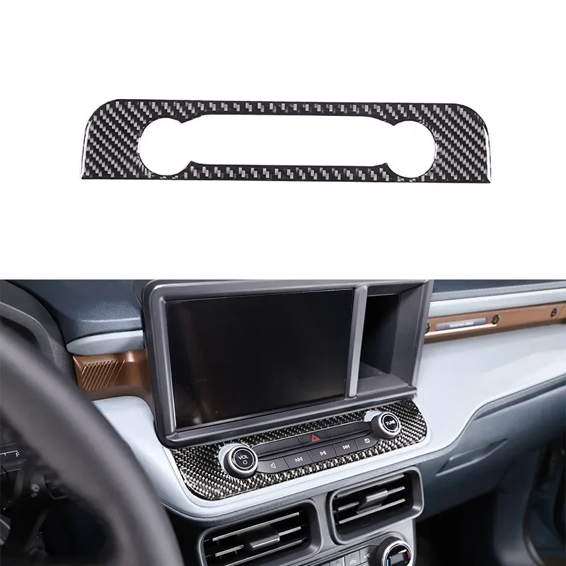 Central Control Multimedia Knob Button Sticker For Ford Maverick 2022 Frame Cover Trim Carbon Fiber Accessories