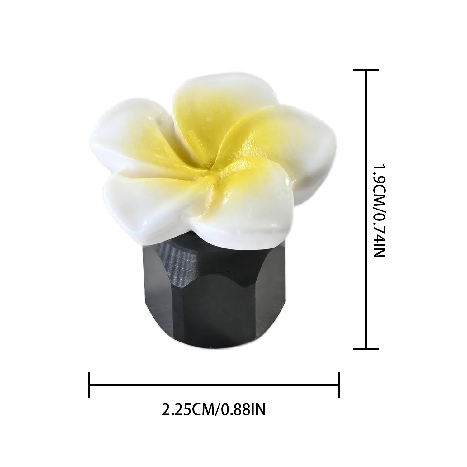 8Pcs Tire Valve Stem Caps Plumeria Flower Design Car Wheel Decor for Cars Motorcycles Bikes Car Accessories