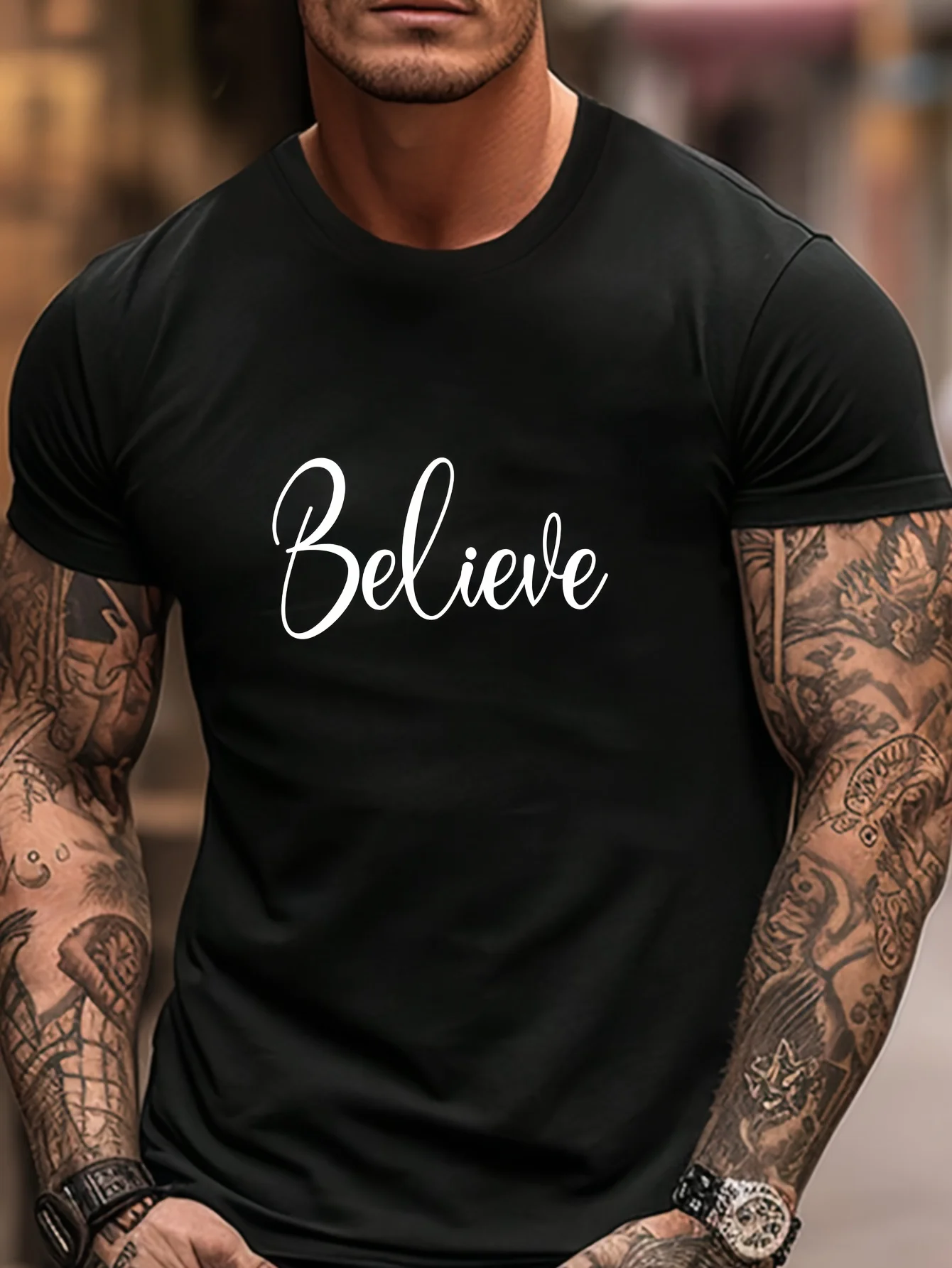 Men's Inner Layering Shirt, T-Shirt, Spring and Autumn Short-Sleeved Top, Inner Lining for Summer