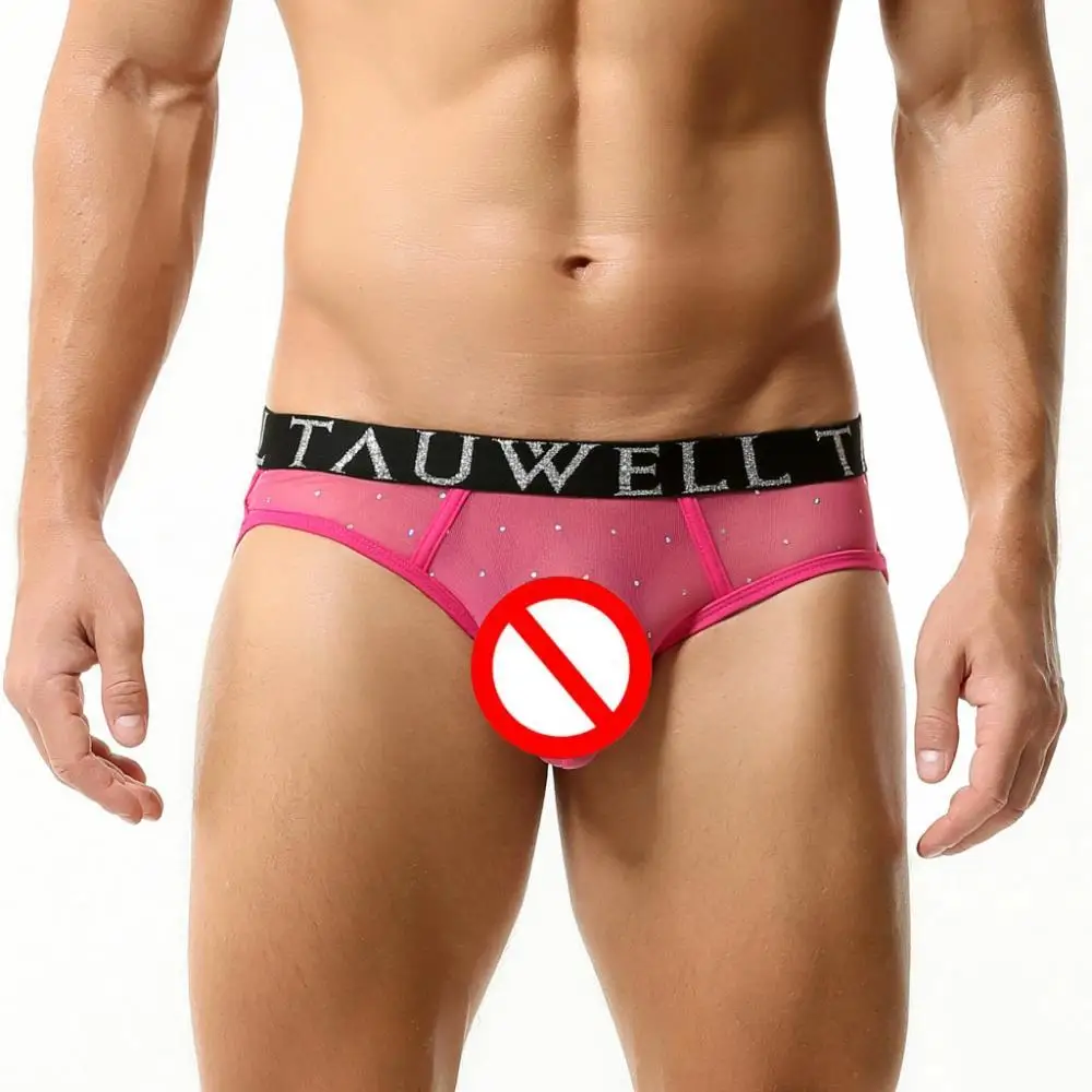 TAUWELL Men Sexy Briefs Transparent Underwear Thong Jockstrap Bondage Underpants Sexy Panties Briefs for Man