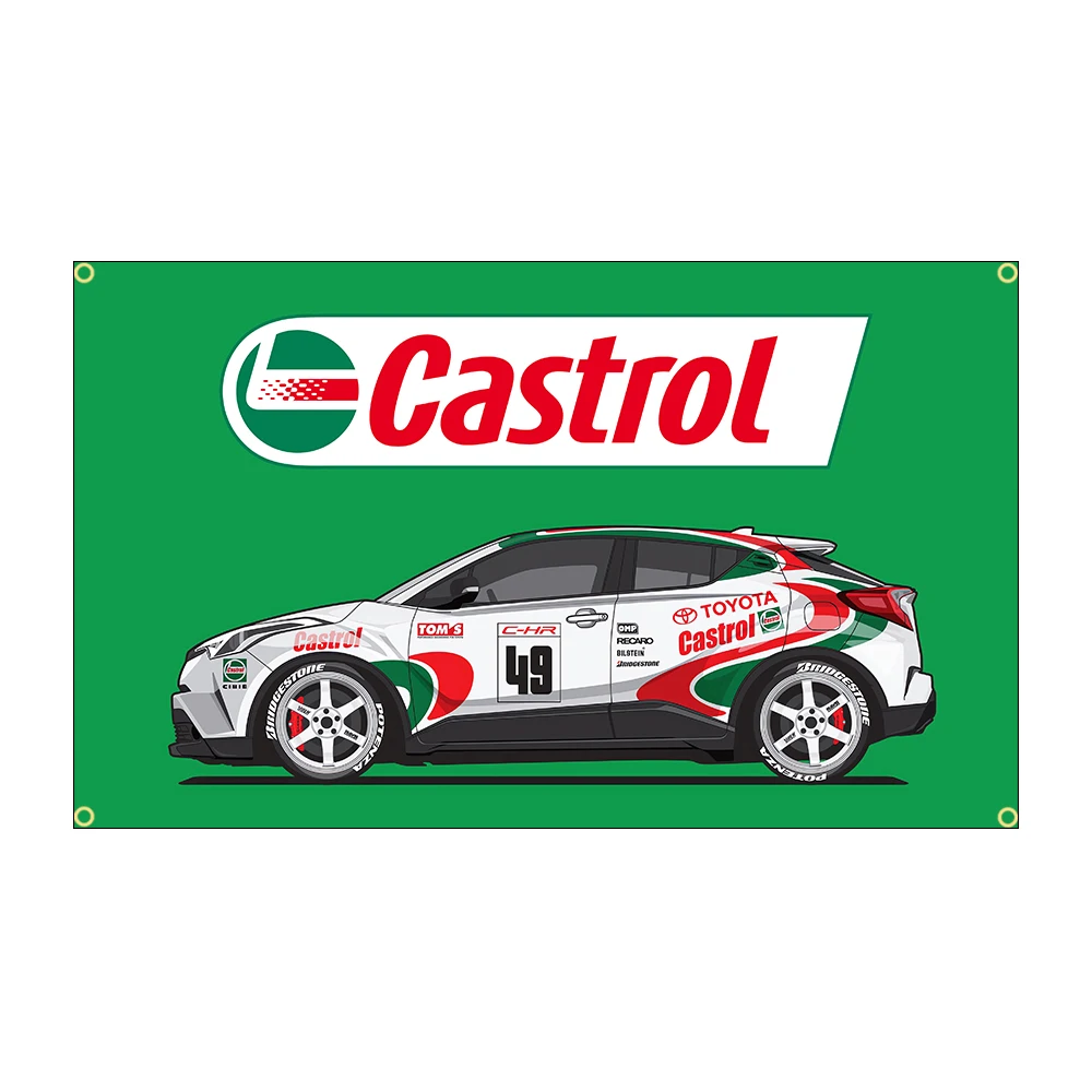 Castrols Motor Oil Flag Banner Polyester Printed Car Oil Poster 60x90cm 90x150cm Garage Decor for Auto Enthusiasts, Room Decor