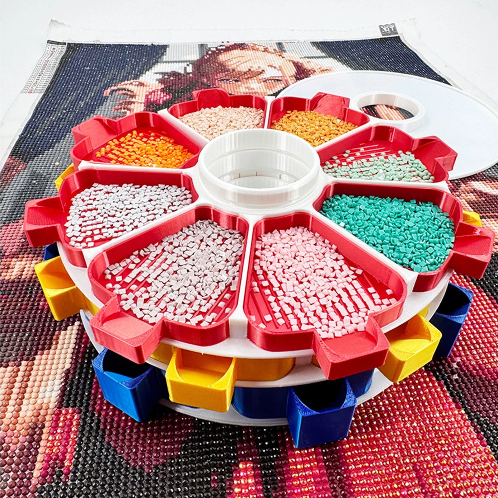 

Rotating Diamond Painting Tray Organizer 3D Printing Diamond Art Trays Kits for DIY Craft Projects Craft Organization