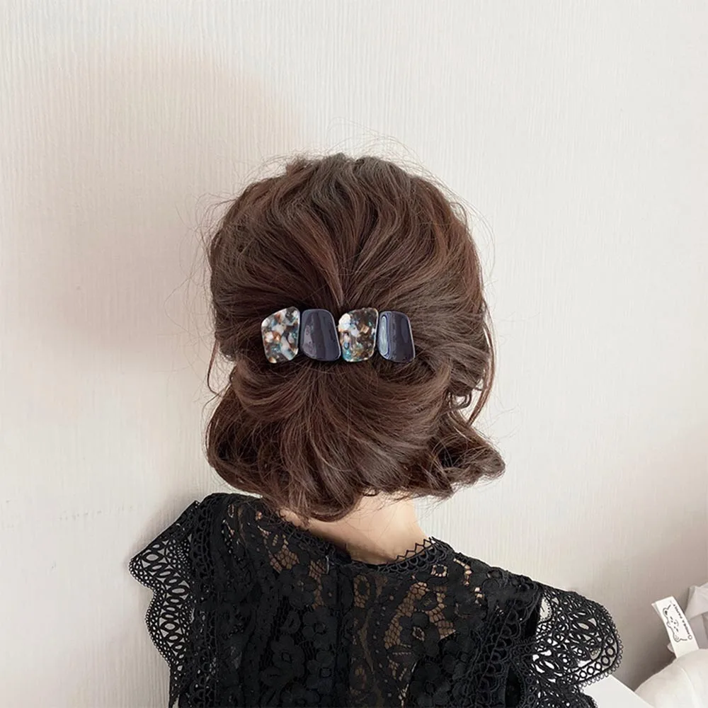 AuraVita 2025 New Trendy Alloy Resin Mixed Color Hair Clip Party Design Spring Clip Women's Elegant Hairpin Hair Accessories