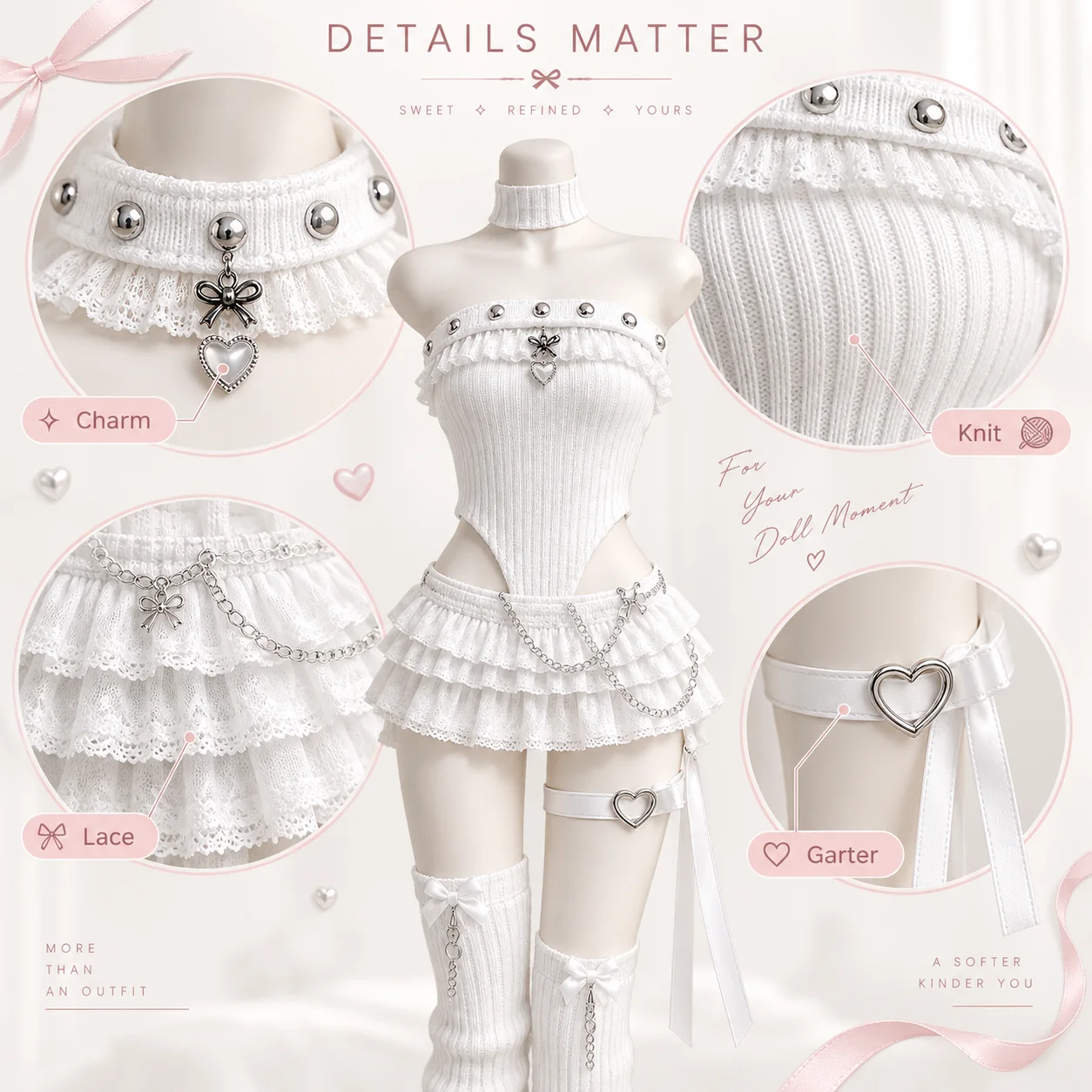 Azone/OB22 Special Six Bjd Baby Clothes White Hot Girl Halter Skirt Suit Mixed Angel Rice Sweet 4 Electric Street