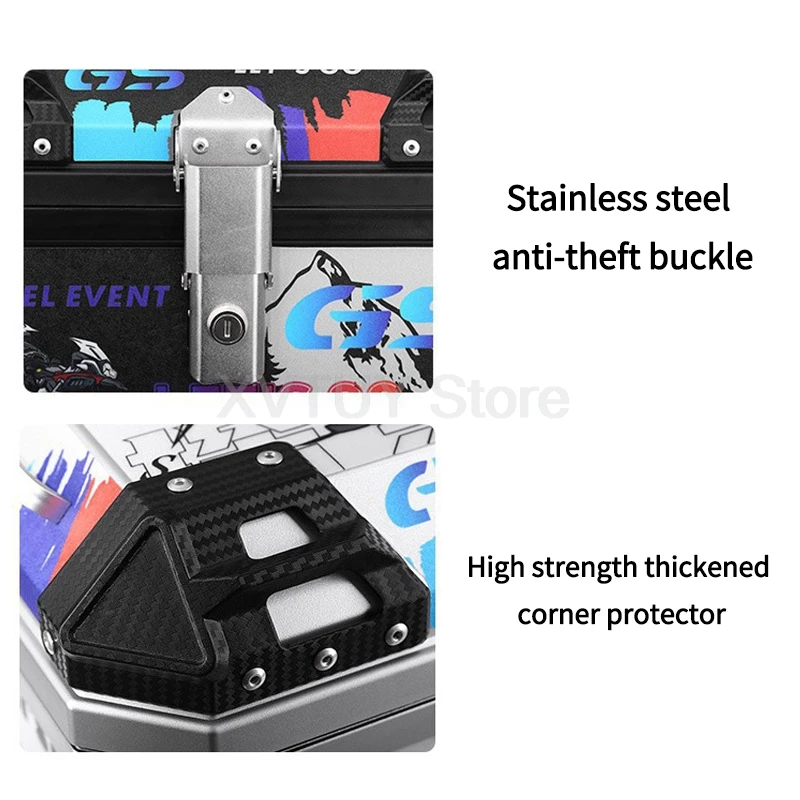 Universal Large Capacity 36L Motorcycle Rear Seat Storage Box Quick Detachable Moto Tool Box Lockable Helmet Waterproof Luggage