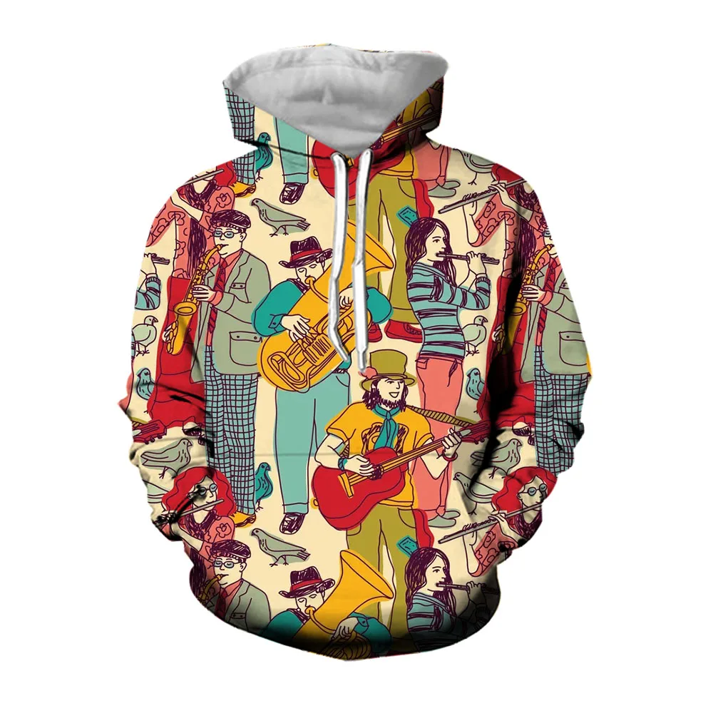 Jumeast 3D Cartoon Skeleton Hoodies For Men Y2K Rock Vibe Party Gift Length Sleeve Fashion Oversized Hoodie Streetwear Pullover