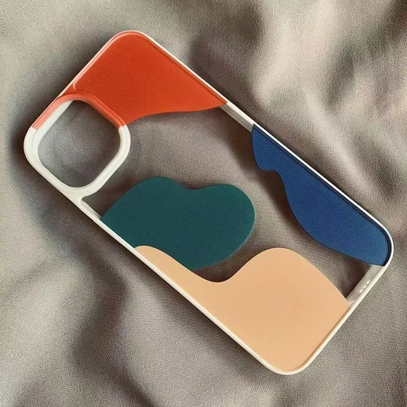 Lrregular Wave Color Block Phone Case For Samsung Galaxy A06 A16 A54 A35 A15 A55 A52 A34 5G S25 S24 S23 S22 Ultra S24 FE Cover