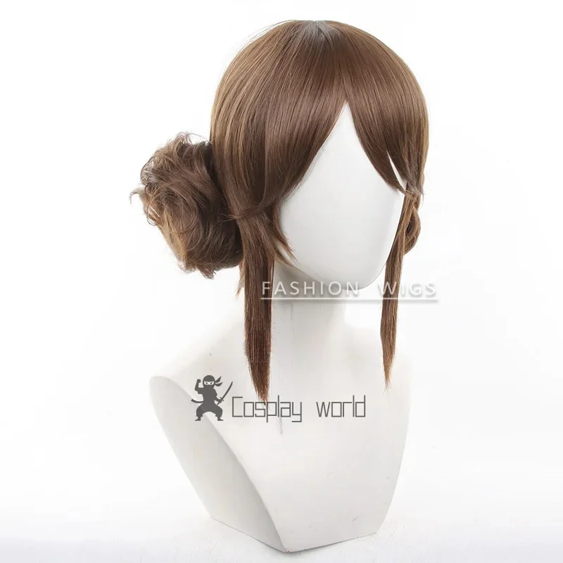 الهوية الخامس إيما وودز شعر مستعار تأثيري 35 سنتيمتر قصيرة الشعر الاصطناعية النساء الباروكات مقلد فروة الرأس بستاني حفلة الهالوين + غطاء شعر مستعار #4