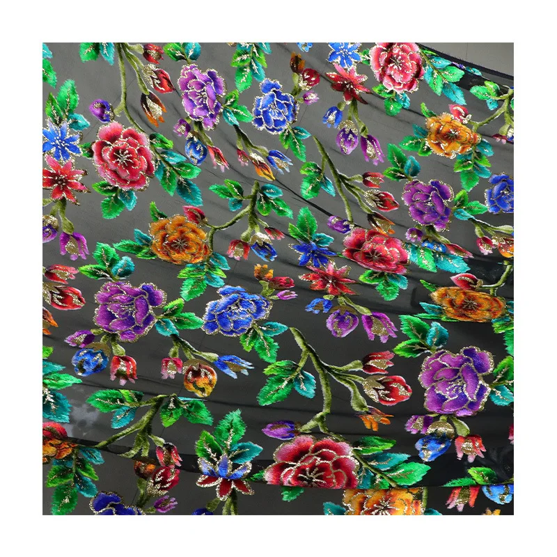 シルクジャカードベルベット織りジョー生地、ドレス、チャイナドレス