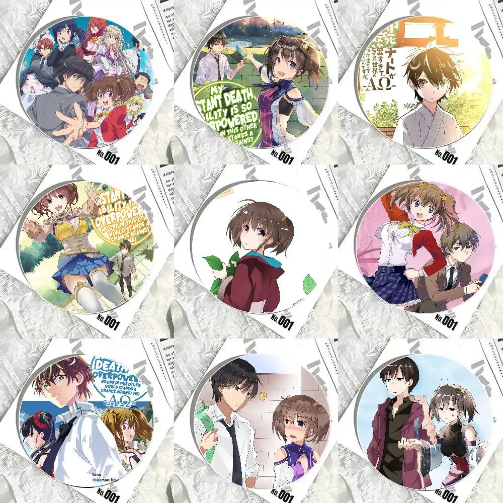 My Instant Death Ability Is Overpowered Anime Cartoon Style Badge Brooches On Backpack Decoration Round Enamel Pins For Accessor