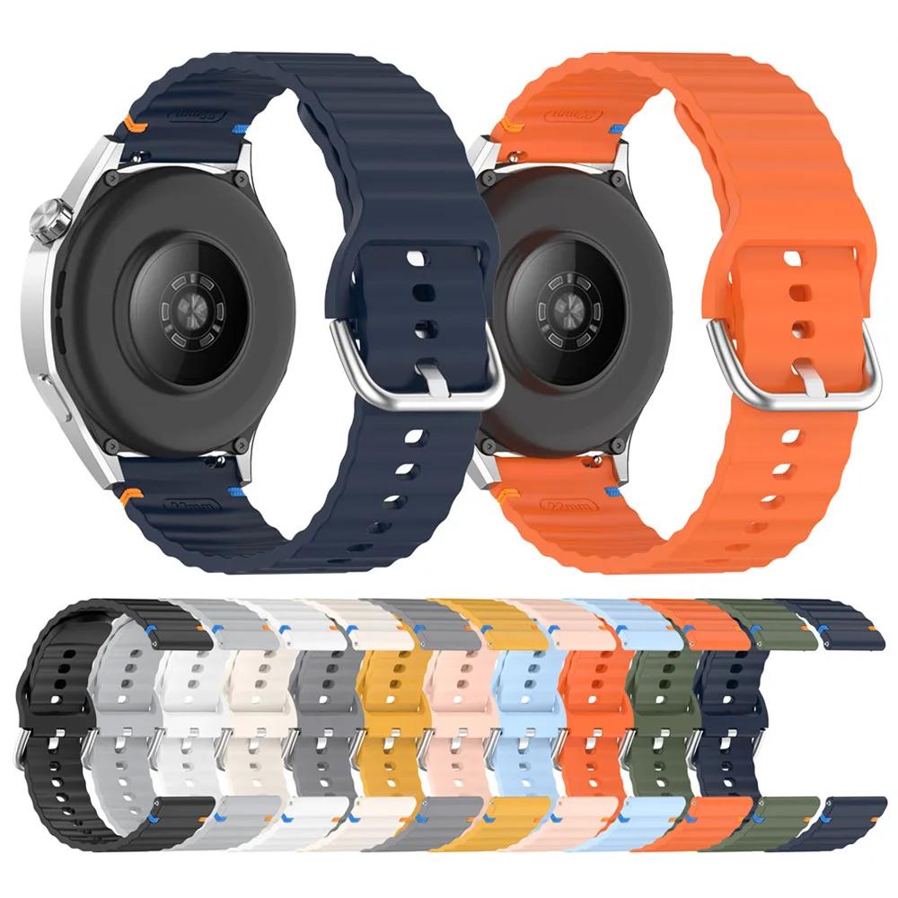 Xiaomi Watch 2 / S2 / S3 용 20mm 22mm 실리콘 스트랩 Garmin Forerunner 158 165 용 스마트 시계 밴드 웨이브 스타일 스포츠 시계 밴드