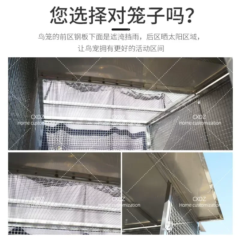 304 Stainless Steel Large Parrot Breeding Cage Outdoor Aviary for Medium to Large Birds Durable Metal Mesh Farm Poultry House