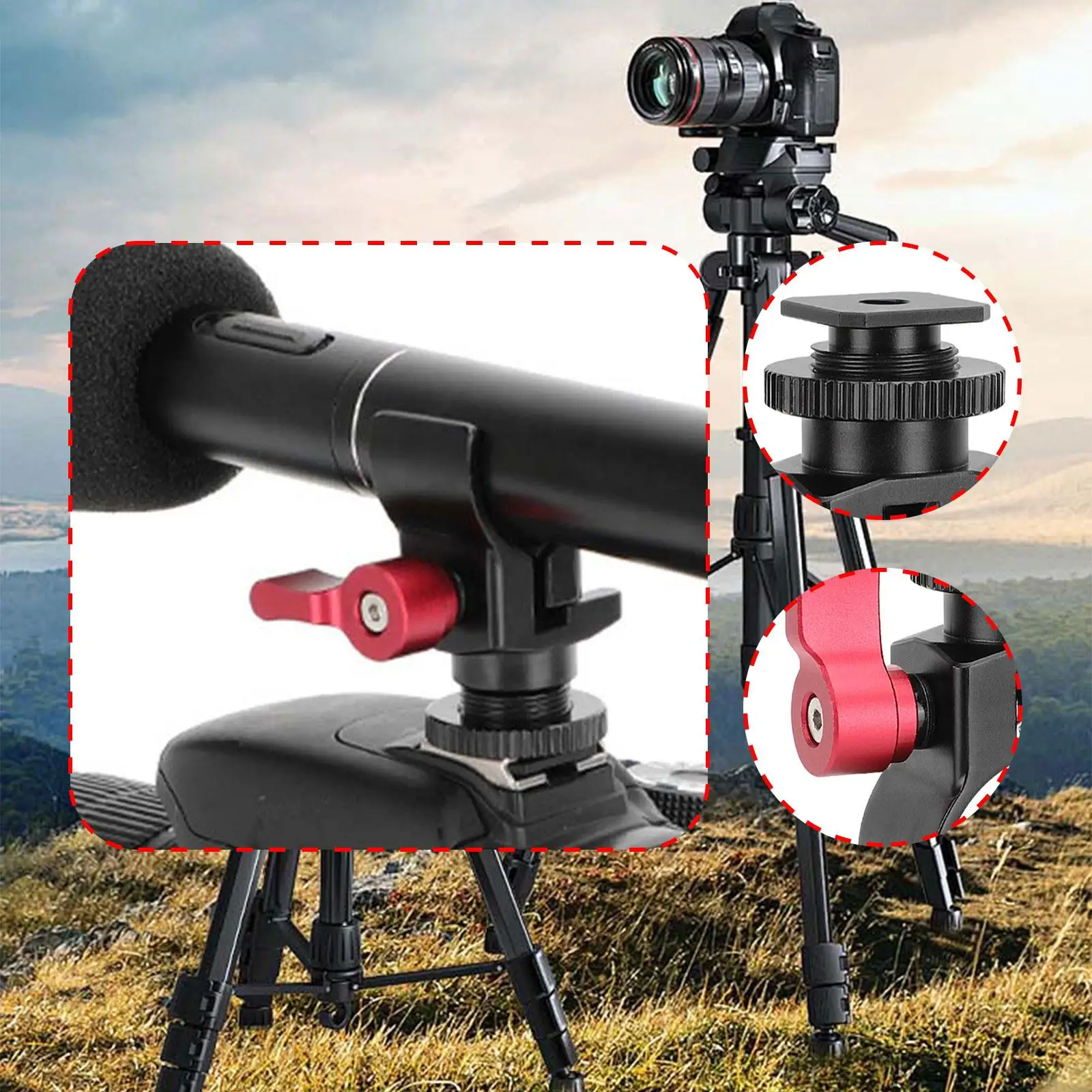 Hot Shoe Microphone Holder Lightweight Compact Easy to Install Portable Convenient Camera Attachment Mount Adapter Mic Holder