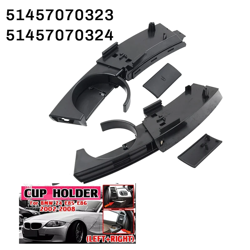 

1Pair Car Dashboard Cup Holders Set 51457070323 51457070324 For BMW Z4 E85 E86 2003-2008