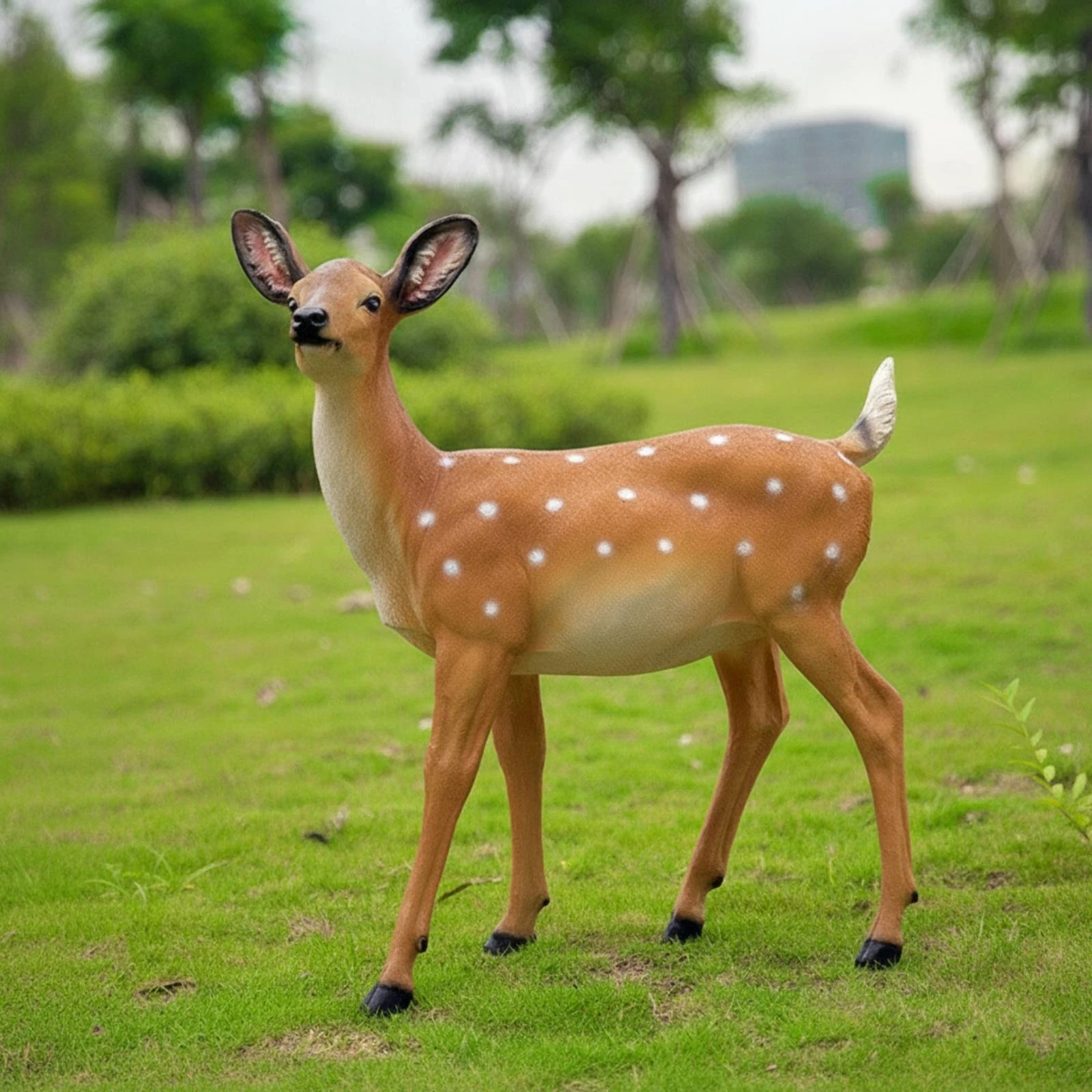 Deer Garden Statue Weatherproof Deer Statue Animal Figure Decorative Ornament Naturalistic for Nature Lovers, Courtyard