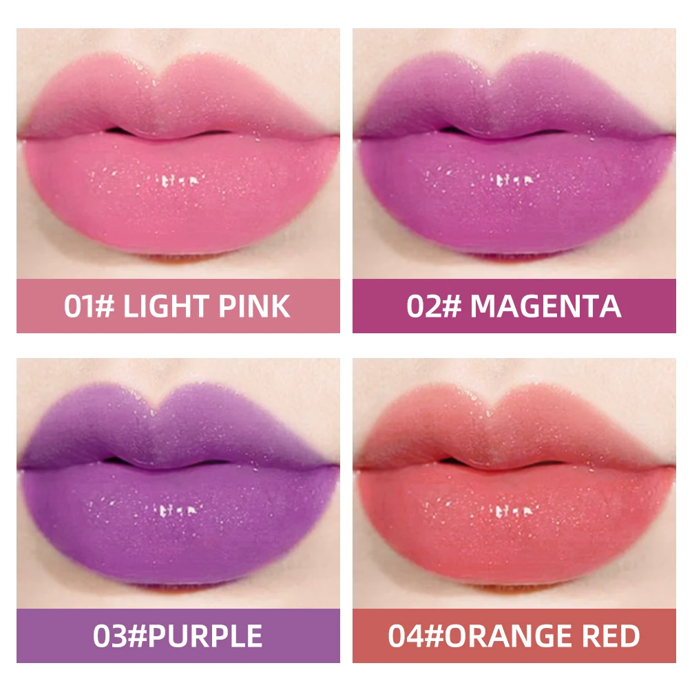 Lápiz labial en forma de labio que cambia de Color, lápiz labial de larga duración, resistente al agua, rojo, maquillaje Kawaii, hidratante, brillo de labios, cosméticos