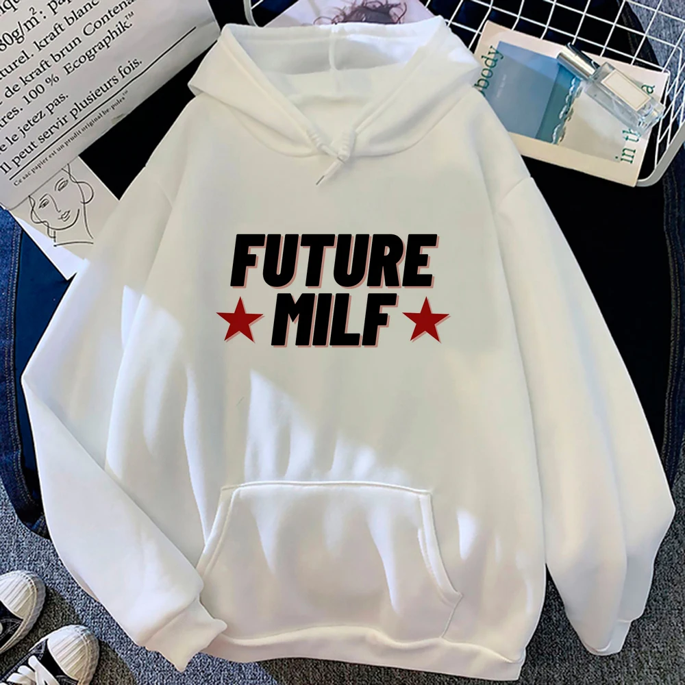 

Future Milf hoodies women aesthetic long sleeve top streetwear Hood Hooded Shirt female 90s Pullover