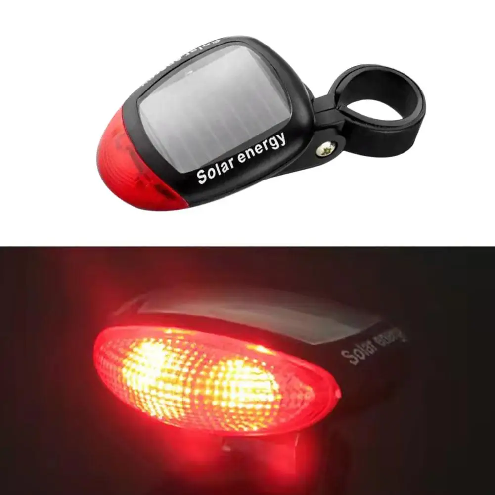 New Solar Bicycle Tail Light Cycling Safety Solar Power Energy Bike Rear Lamp Night Riding Safety Warning Taillight 1PCS