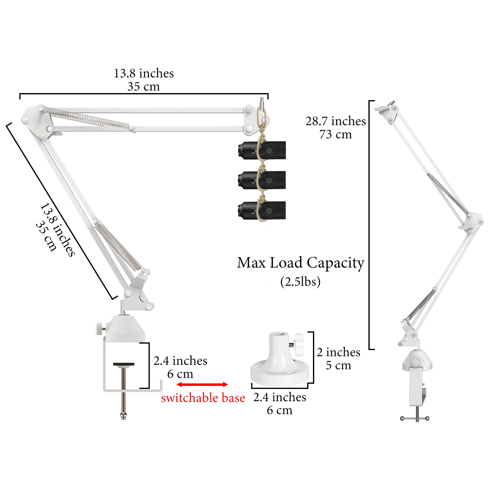 Geekria for Creators Microphone Arm Compatible with Fifine K669, K670, K678, AmpliGame A6T