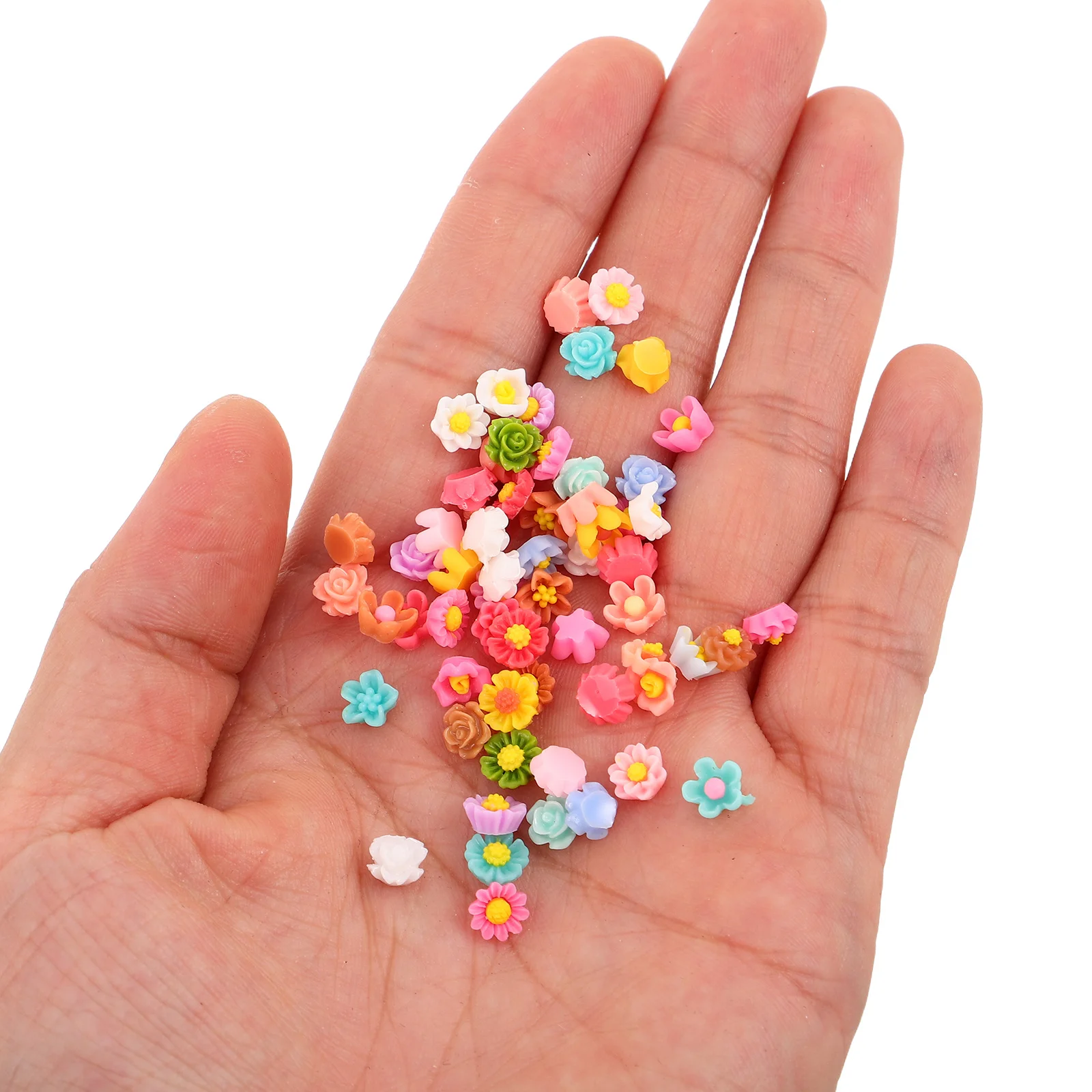 

300 шт., мини-цветы из смолы, крошечные 6 мм с плоской задней частью, подвески для дизайна ногтей, чехол для телефона, скрапбукинг, ремесла, украшения, цветы