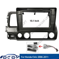 10.1 Inch For Honda Civic 2006-2011 Car Android Radio MP5 Player Casing Frame 2Din Panel Head Unit Fascia Dash Cover Trim Kit