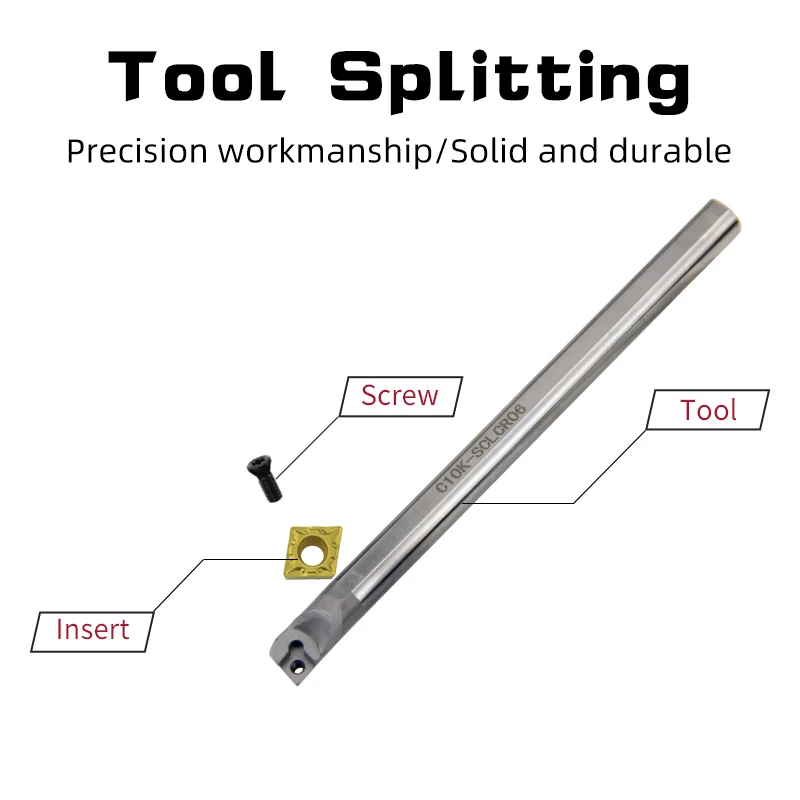 C04H-SCLCR03 C05H-SCLCR04 C06K-SCLCR06 Tungsten steel cutter bar Internal hole Turning Tool CCMT carbide blade lathe tool set