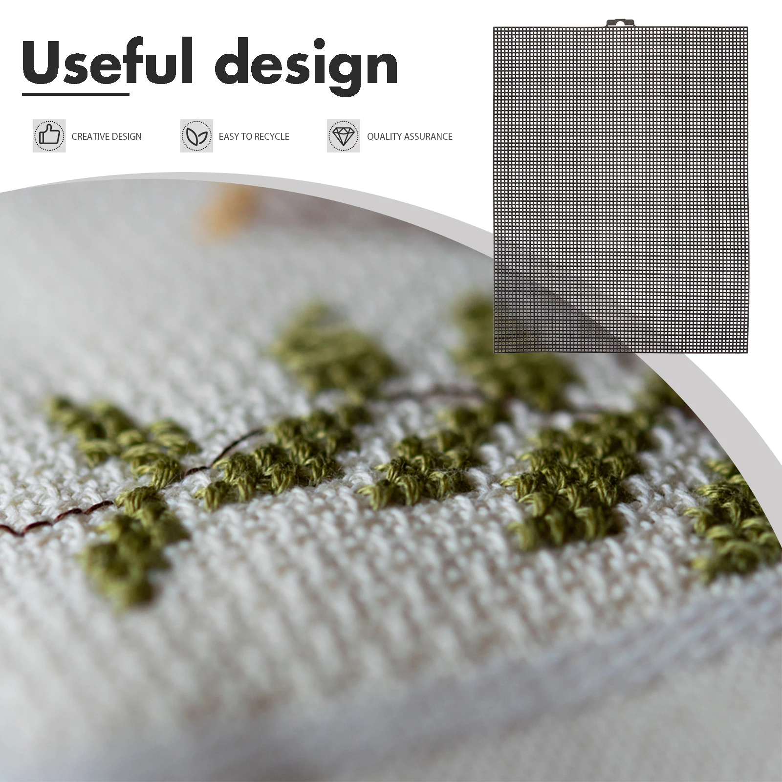 

2 Pcs Hoop Pad Plastic Stitch Embroidery Cloths Fabric White Mesh 90x70 Grids Durable Sewing Supplies