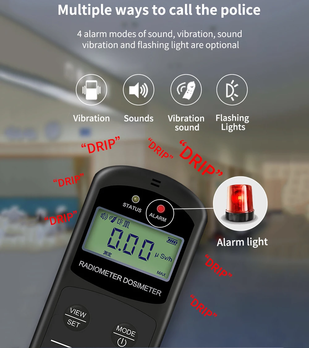 NT6102 Geiger Counter Nuclear Radiation Detector X-ray Beta Gamma Detect Marble Radioactive Tester Personal Dosimeter