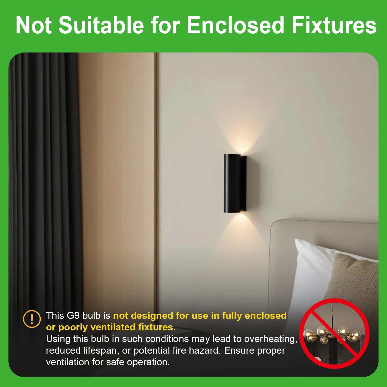 GY G9 LED Light Bulb 4.9W 908 Lumens, 60W Halogen Replacement, 120° Wide Beam, Non-dimmable, Class B