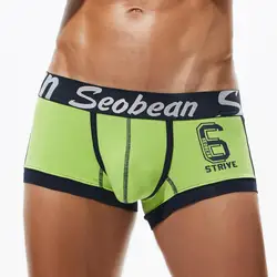 SEOBEAN Men's Underwear Boxer Briefs Cotton Breathable Male Panties Boxers Shorts Sexy Low waist Underpants Boxer for Men