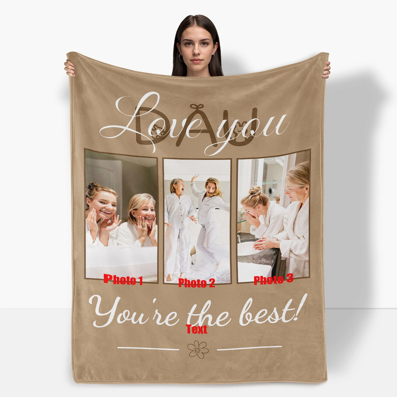 Manta con diseño floral personalizado, regalo de recuerdo personalizado para hija, homenaje cálido y acogedor para celebrar su encanto único y elegante