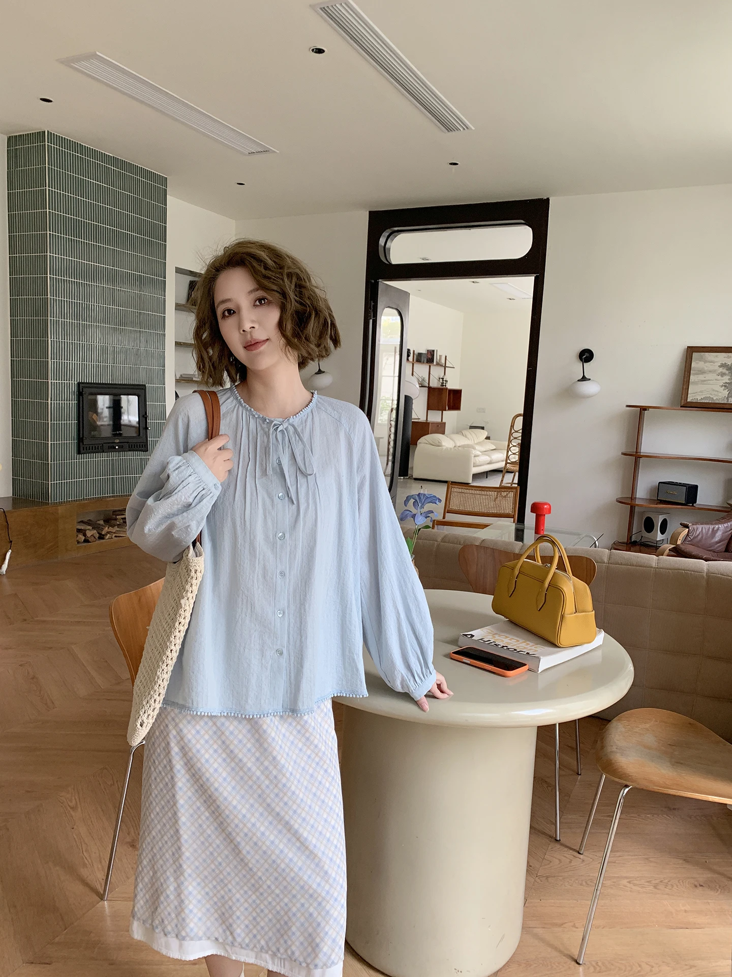 

Ele Gentle Wind Bubble Sve irt Women's Design Sensation Small ence irt Long Sve Loose Fit Comfortable Breat...