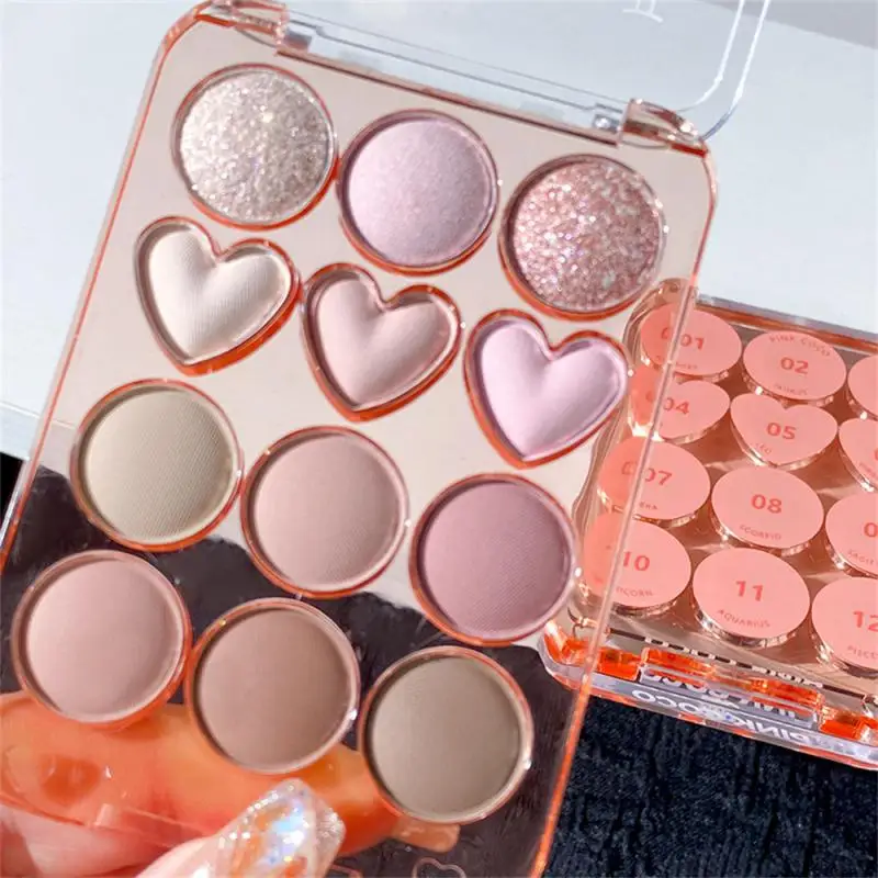 Sombra de ojos brillante, paleta de sombras de larga duración con pincel de sombra de ojos nacarado, pigmentos de ojos mate, impermeable, maquillaje de ojos cosmético