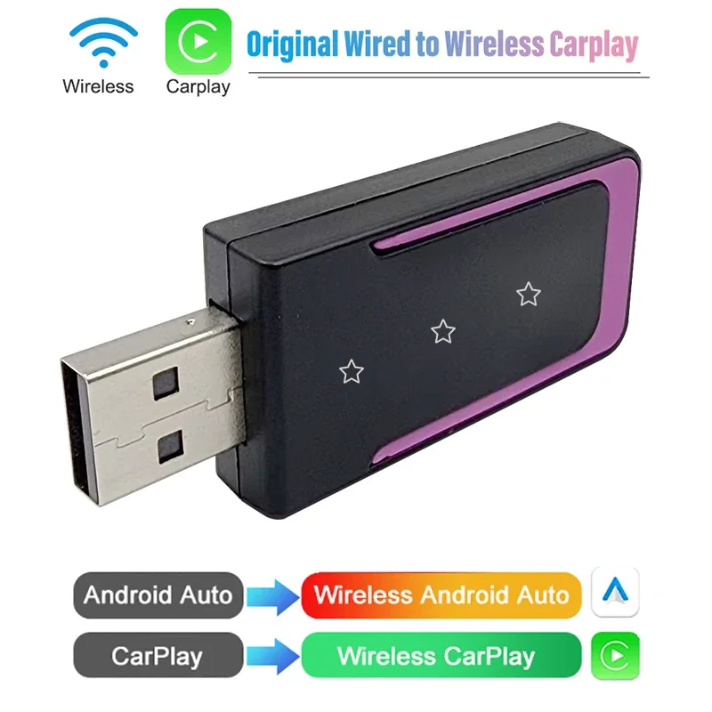 OEM wireless ai box 2 in 1 carplay adapter car android carplay dongle for apple car auto electronics