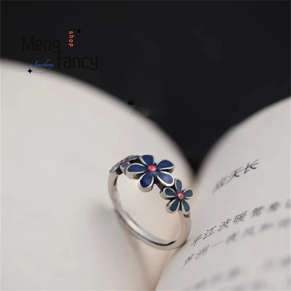 

A High-End, Versatile Three-Flower Ring With A Retro Ethnic Style And A Niche Design Opening Adjustment Fashion Jewelry Elegant