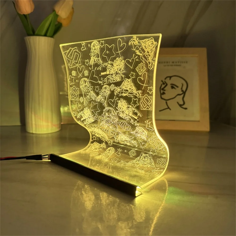 

Rhythm Game LED Scroll Lamp Hot Games 3D Atmosphere Mood Light Acrylic Night Lamps Table Art Decor Lamp 3/7 Colors with Remote