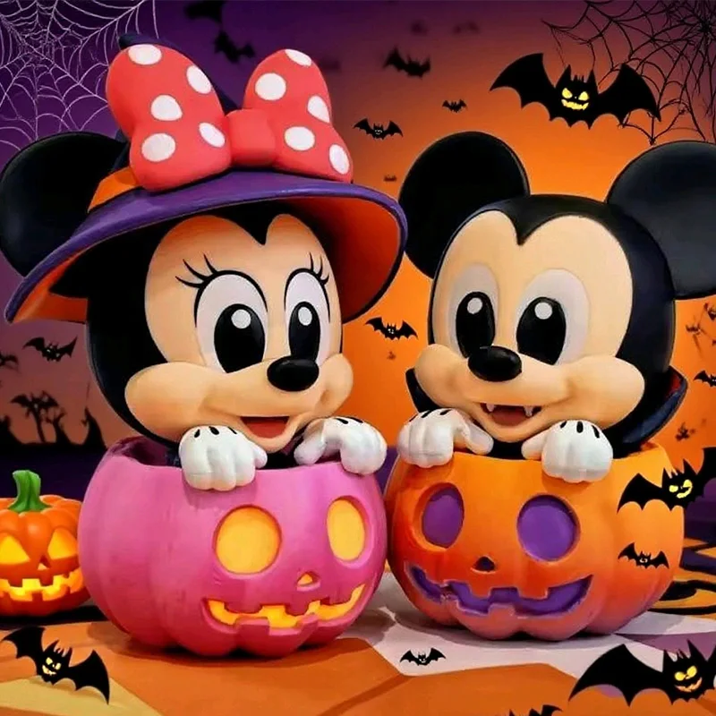 Disney mickey mouse e amigos abóbora série caixa cega bonito dos desenhos animados ponto mickey figuras halloween presentes surpresa para crianças