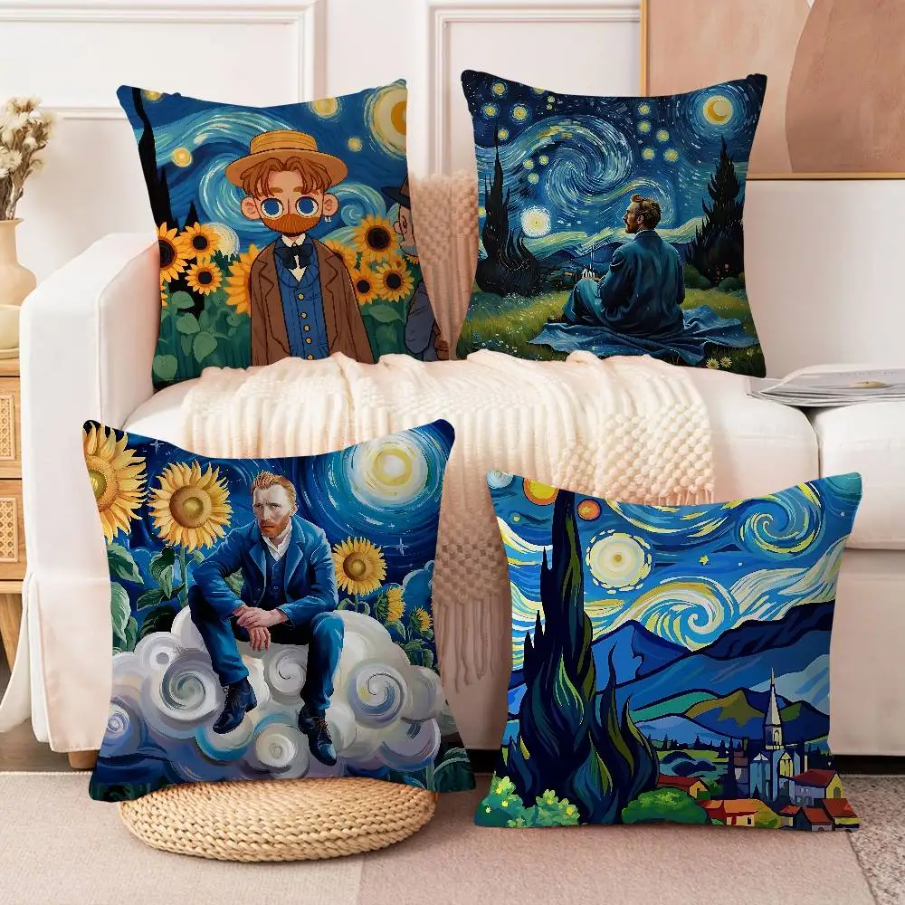 

V-Van G-Gogh Подушка Аниме Подушка Диван-кровать Голова Наволочка Чехол 45x45 см Мода