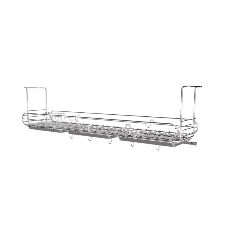 Large Capacity Kitchen Storage Rack Bracket Modern Tableware Drying Rack Plate Cup Stainless Steel Plastic Accent