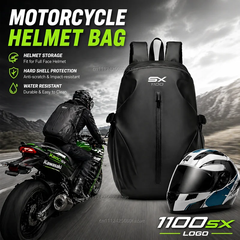 

Knight Backpack Motorcycle Helmet Bag Travel Equipment Waterproof Large Capacity For KAWASAKI 1100sx Ninja 1100 SX SE 2025-2026