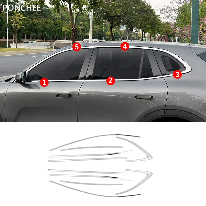 

Для Geely EX5 Galaxy E5 2024-2025 накладка на окно автомобиля из нержавеющей стали двери автомобиля украшенная яркими полосками автотовары