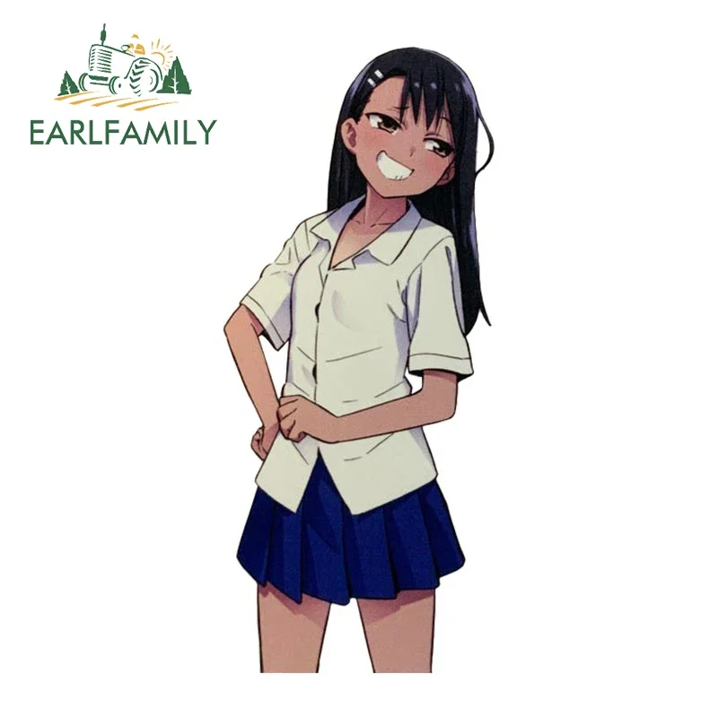 EARLFAMILY Nagatoro Hayase Peeker Car Sticker Anime JDM Rear Windshield Motorcycle Helmet Decal Waterproof Car Accessories