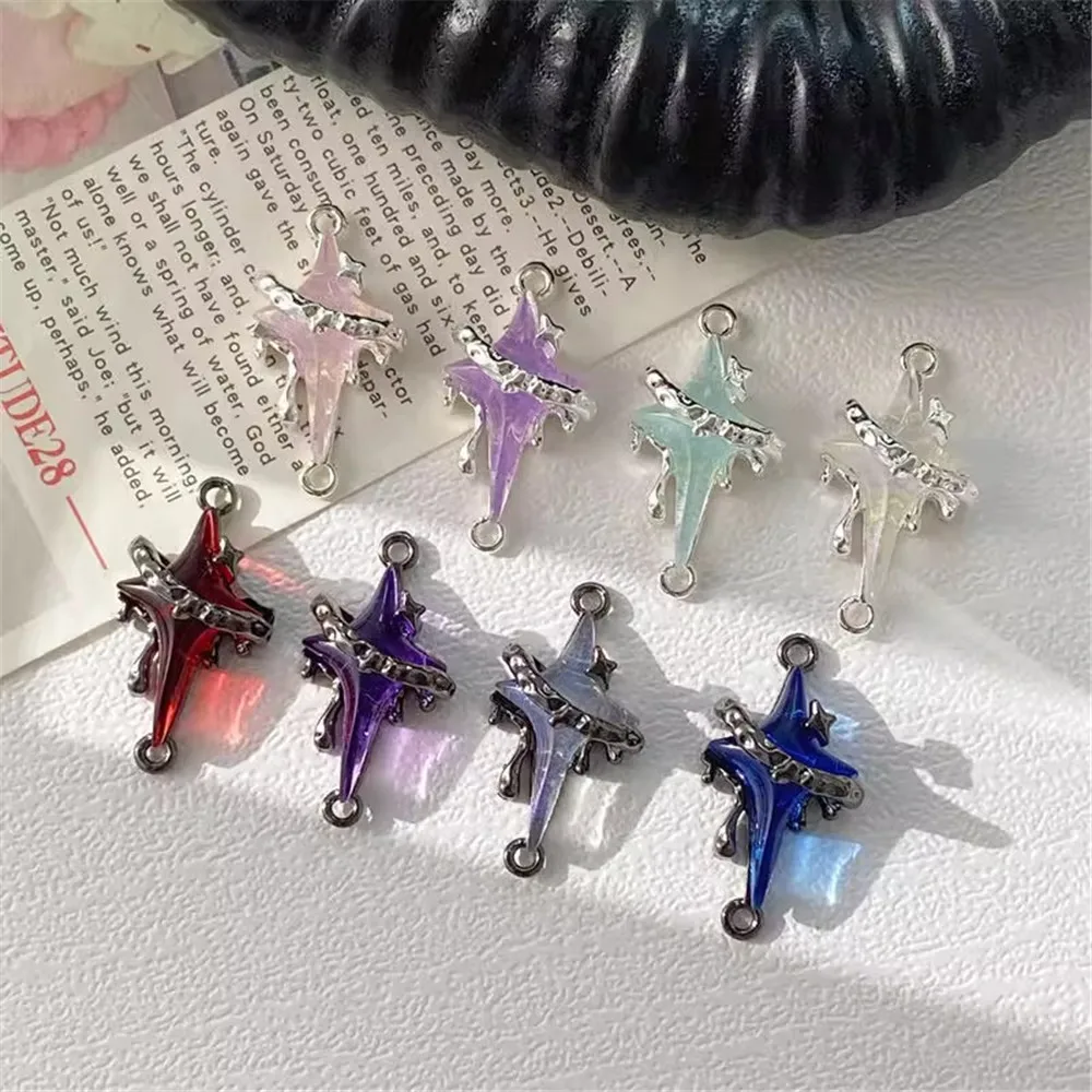 

Dark and Niche Style Four-pointed Star Series Alloy Pendants, Handmade Diy Bracelets, Necklaces, Accessories and Materials