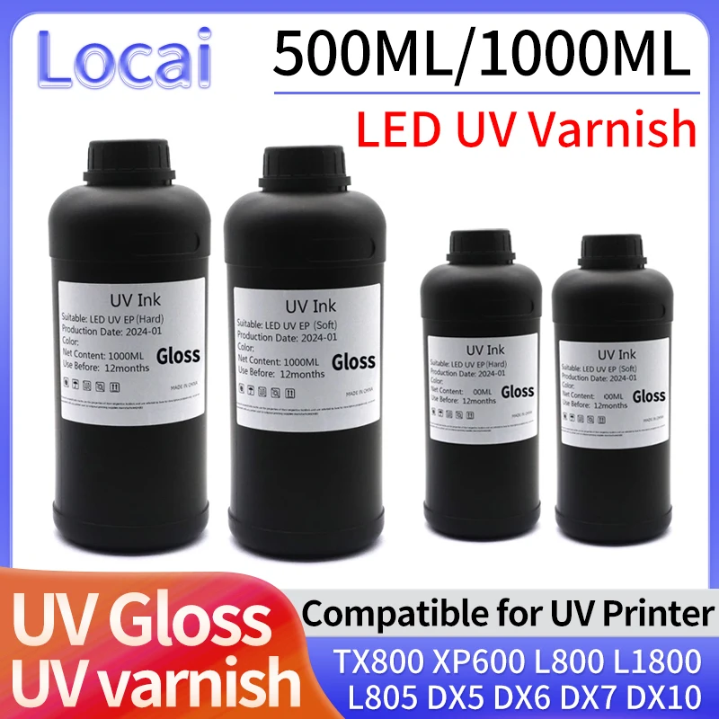 brilho de tinta uv led para o printhead epson 1390 r1800 verniz uv da tinta tx800 xp600 l800 l1800 l805 dx4 dx5 dx6 dx7 dx10 500ml 1000ml 01