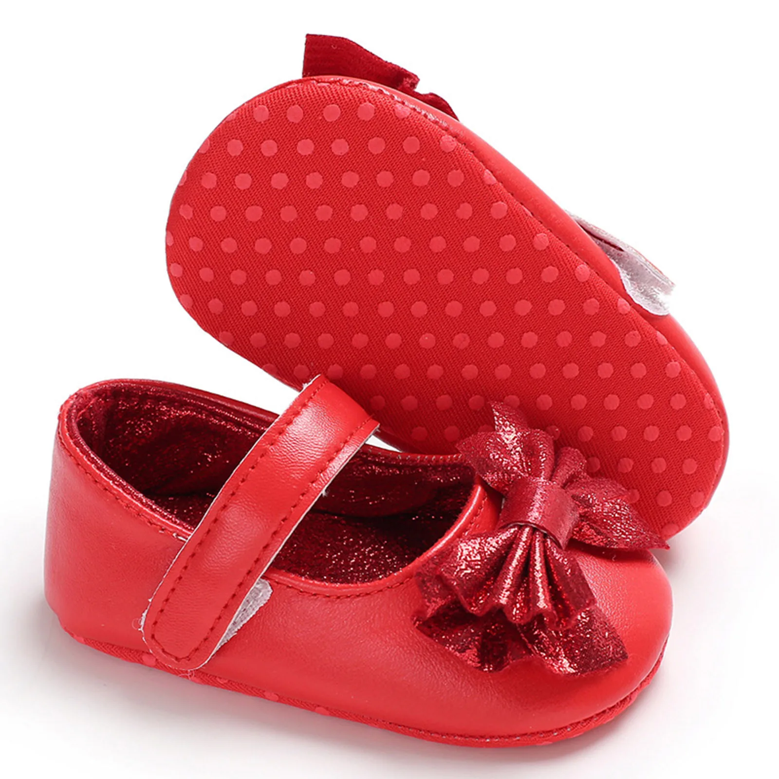 Zapatos de princesa para niñas recién nacidas de 0 a 18 meses, bonitos zapatos de cuna con suela blanda y lazo, zapatos informales para caminar para bebés