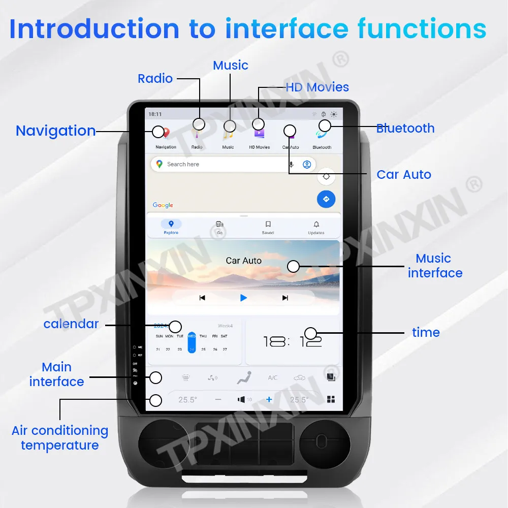 SYNC 1 SYNC 2 SYNC 3 para Ford F150 2015 ~ 2021 Android Carplay Radio de coche reproductor estéreo Multimedia automotriz unidad principal de navegación GPS