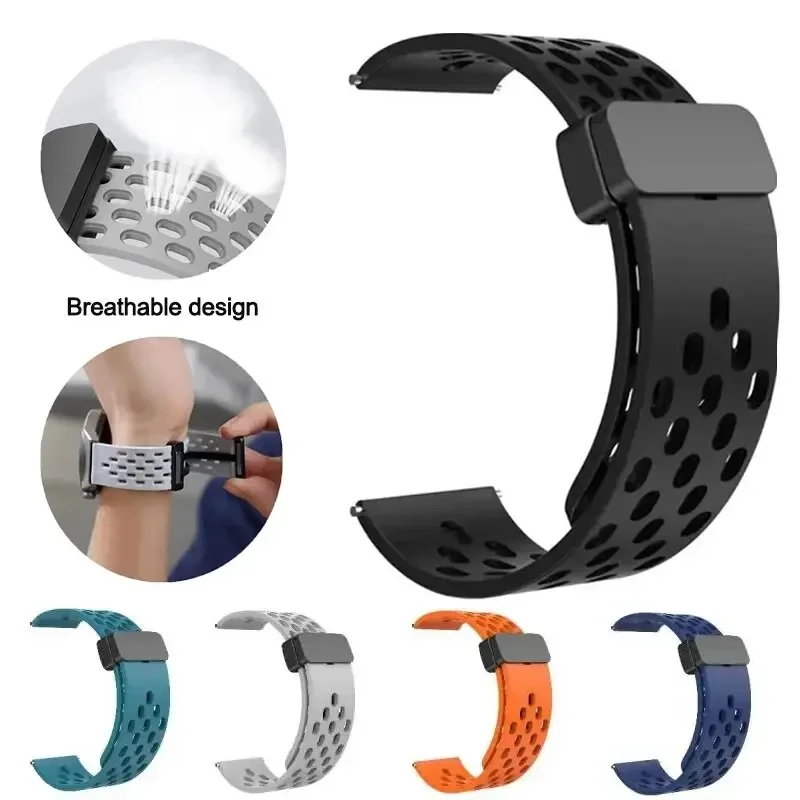 

22 20mm Silicone Strap For Samsung Galaxy Watch 7 FE 3 4 5 6 S3 Active Magnetic Band Huawei GT 3 4 Amazfit Bip Garmin Bracelet